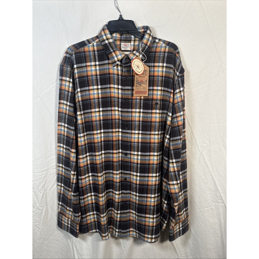 Faherty Brand XXL Organic Cotton Plaid Flannel‎ Button Down Shirt NWT